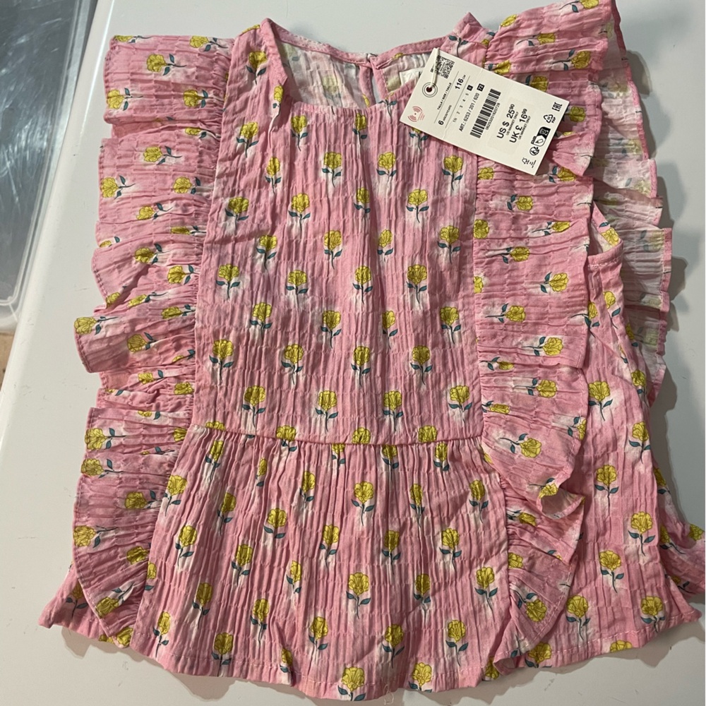 Zara Pink and Yellow Floral top